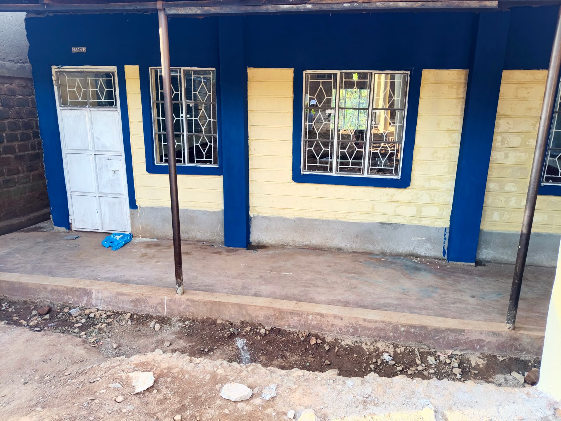 Freshly painted Grade 3 classroom exterior